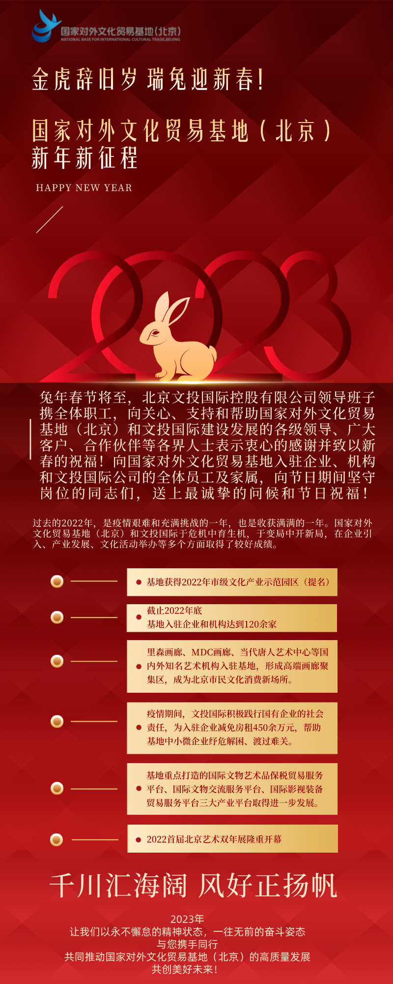 金虎辞旧岁·瑞兔迎新春！国家对外文化贸易基地（北京）新年新征程！